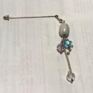 Blue and Clear Hijab Stick Pin